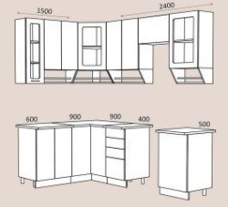 Модульная система мебели для кухни Ника