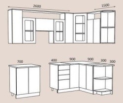 Модульная система мебели для кухни Виола